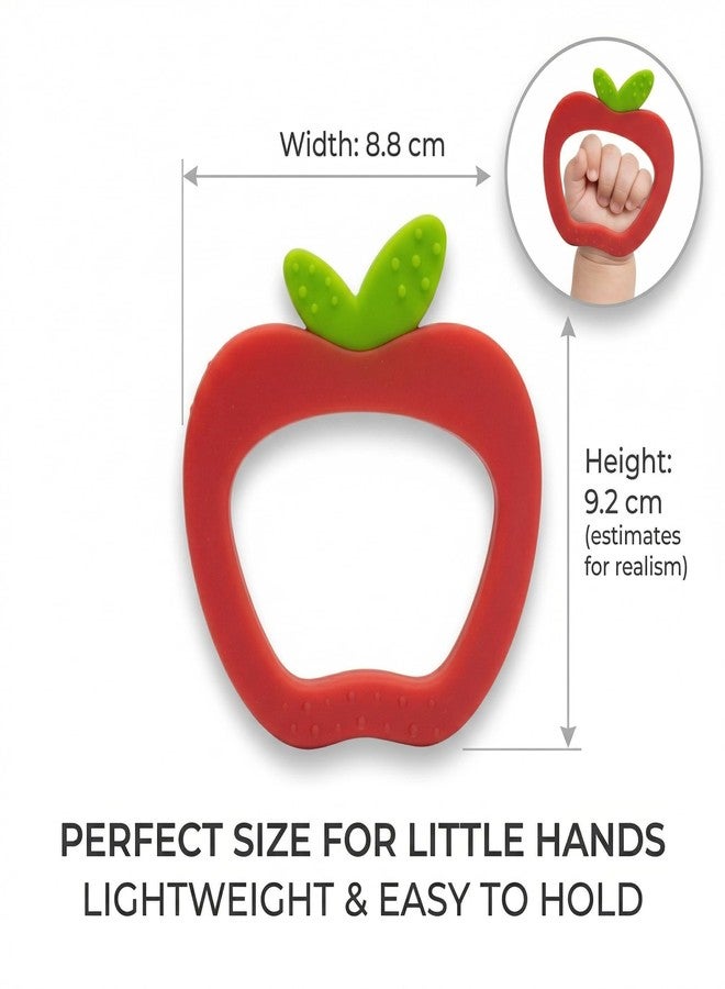 SYCAMORE EAST Silicone Apple Shape Baby Teether | BPA Free Soft Silicone Teething Toy for Babies | Safe Chewable Fruit Design Teether for Infants & Toddlers - Image 2