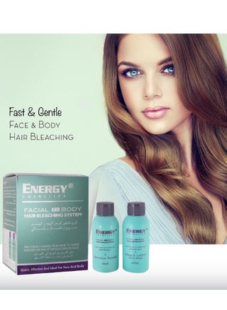 Energy Cosmetics Facial & Body Hair Bleaching System, Effective Skin-Friendly Formula, 40ml Activator + 60ml Bleach Lotion - view 4