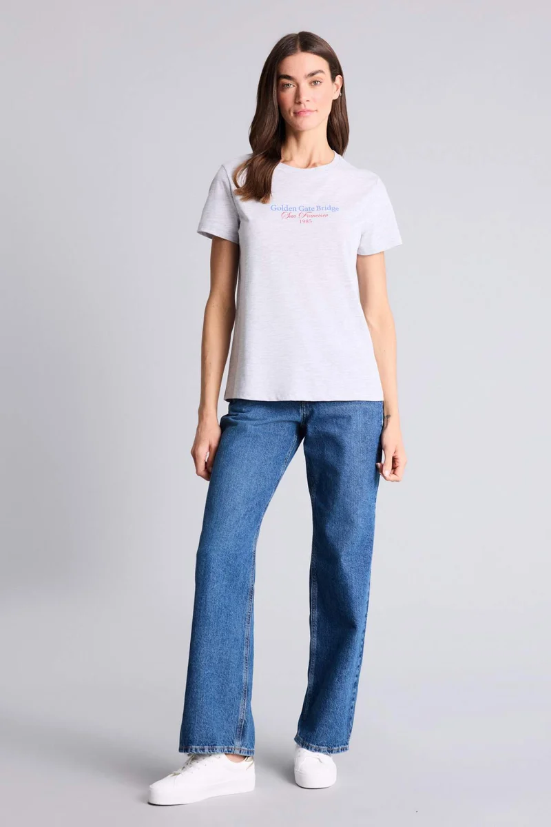 DeFacto Regular Fit Crew Neck Printed Short Sleeve T-Shirt
