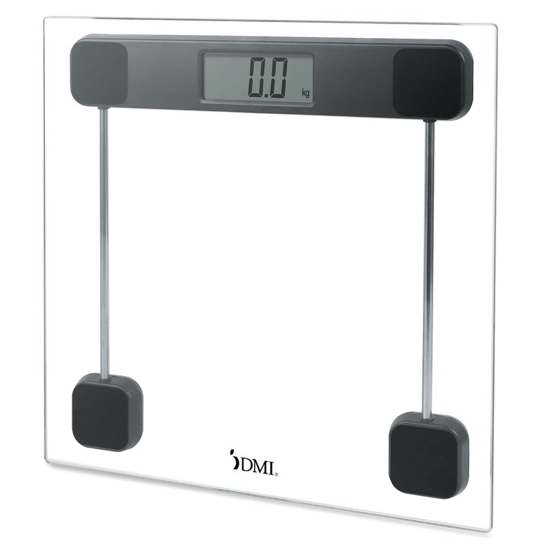 DMI Tempered Glass Digital Bathroom Scale with Large LCD Screen Autoon Activation 440 LBS Weight Capacity Clinically Accurate - Image 1