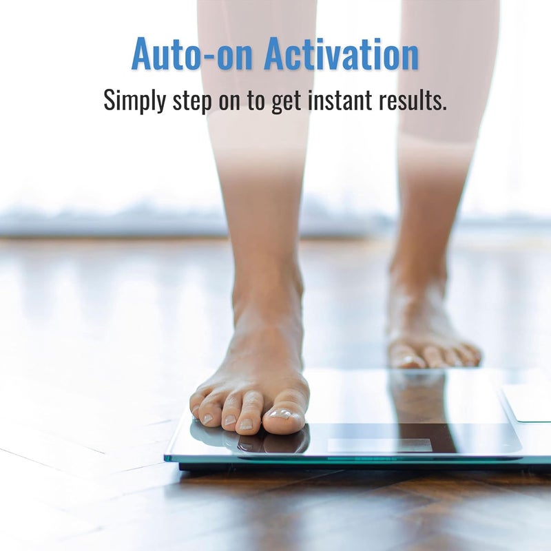 DMI Tempered Glass Digital Bathroom Scale with Large LCD Screen Autoon Activation 440 LBS Weight Capacity Clinically Accurate - Image 3