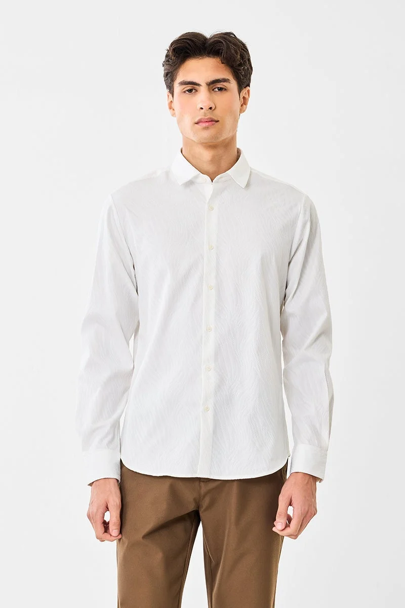 SNITCH Jacquard Slim Fit Shirt