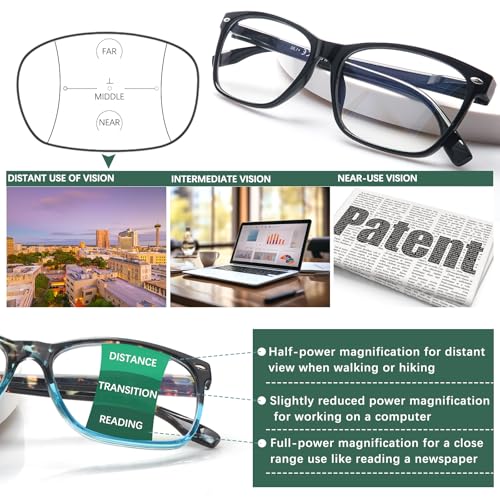 CLASAGA Progressive Multifocus Reading Glasses for Women, Blue Light Blocking Ladies Computer Readers with Spring Hinge. (3 Mix-2, 1.75, x) - Image 4
