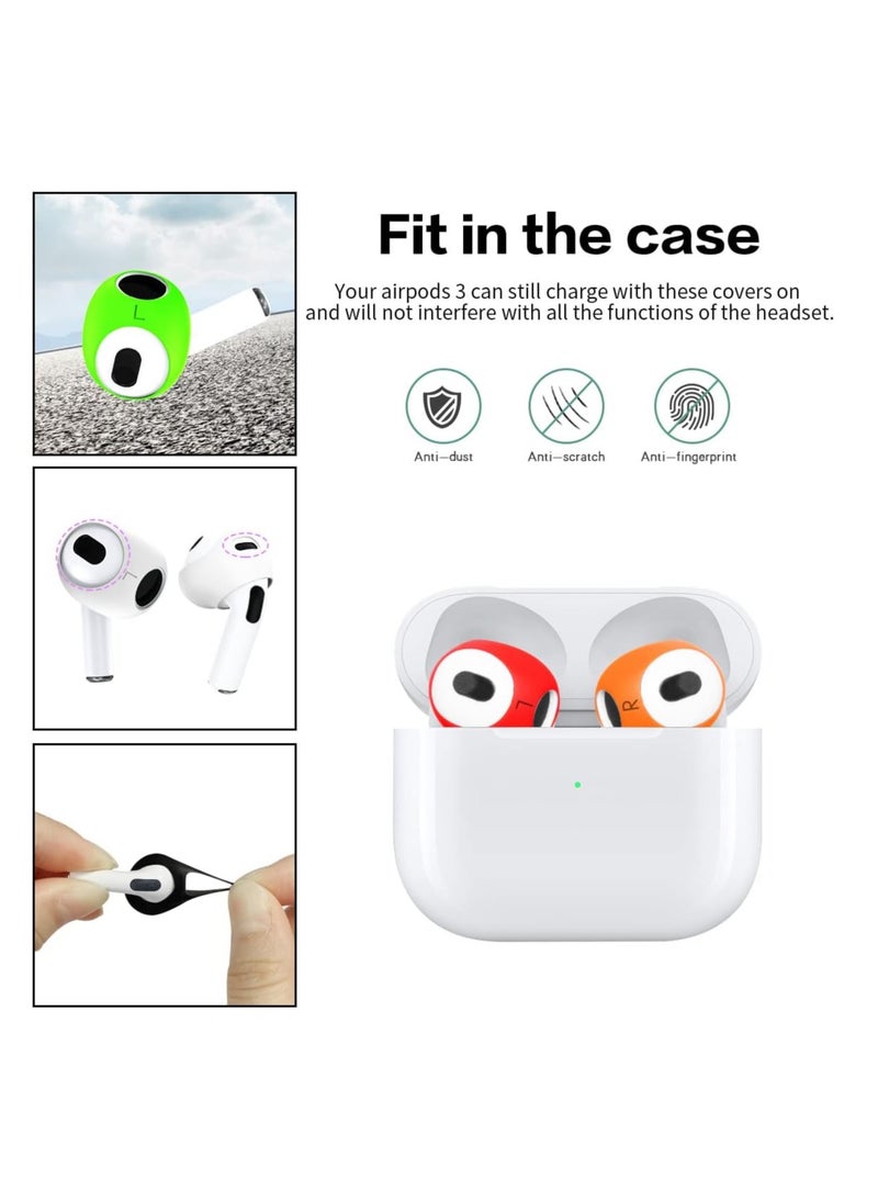 Mmmon 5 Pairs for AirPods 3 Ear Tips Covers,Fit in The Charging Case,Anti-Slip/Dust/Shock Silicone Ear Covers Accessories Compatible with AirPods 3rd Generation (2021)  - Image 2