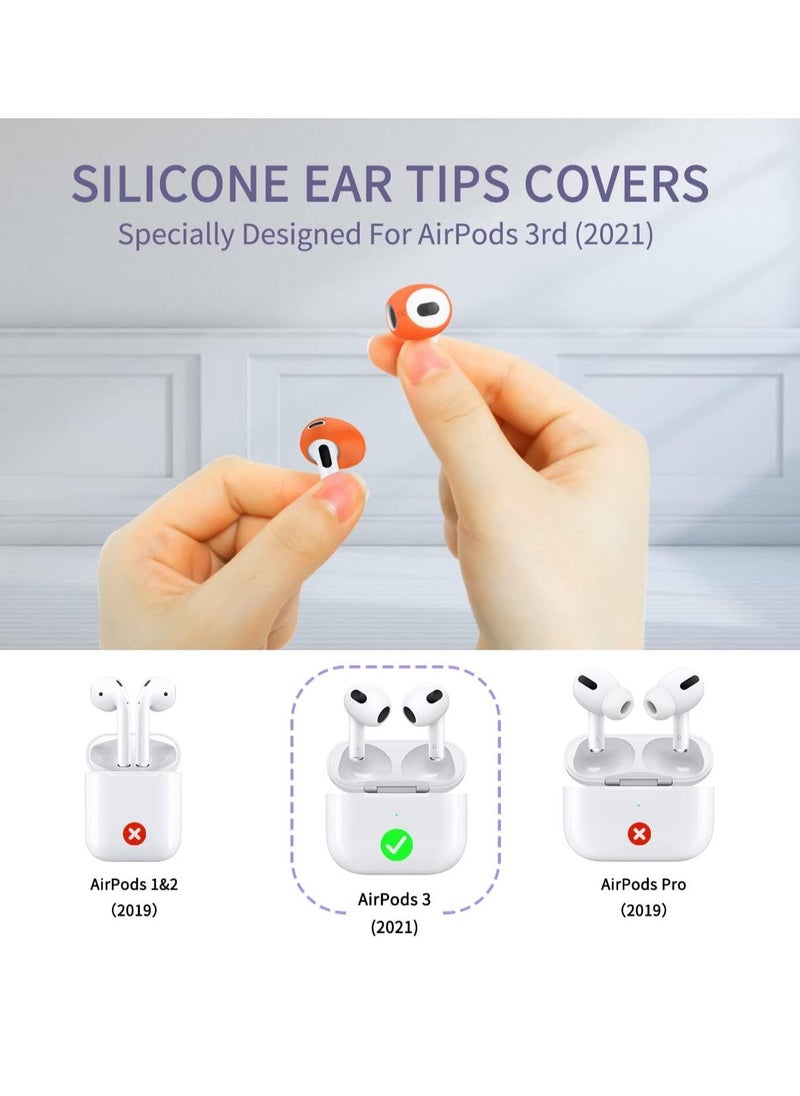 Mmmon 5 Pairs for AirPods 3 Ear Tips Covers,Fit in The Charging Case,Anti-Slip/Dust/Shock Silicone Ear Covers Accessories Compatible with AirPods 3rd Generation (2021)  - Image 4