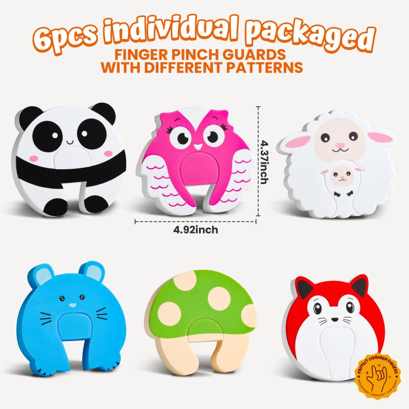 HNYYZL Enlarged Door Finger Pinch Guard, Cartoon Soft Foam Cushion Door Safety for Kids,Door Stopper, Door Slam Stopper,Prevent Finger Pinch Injuries,Child or Pet from Getting Locked in Room - Image 2