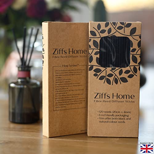 Ziffs Home® 120pcs Black Fibre Reed Diffuser Sticks - 20cm/7.87in x 4mm/0.16in - Thick Reeds Sticks - Fibre Reeds for Diffusers - Image 5