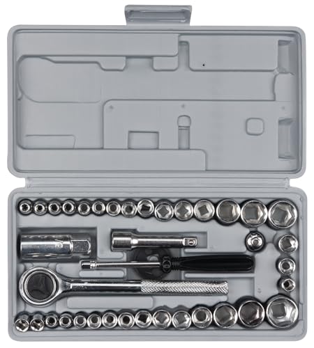 Performance Tool W1173 SAE/Metric 40-Piece SAE and Metric Socket Set, 1/4-Inch & 3/8-Inch Drive - Image 2