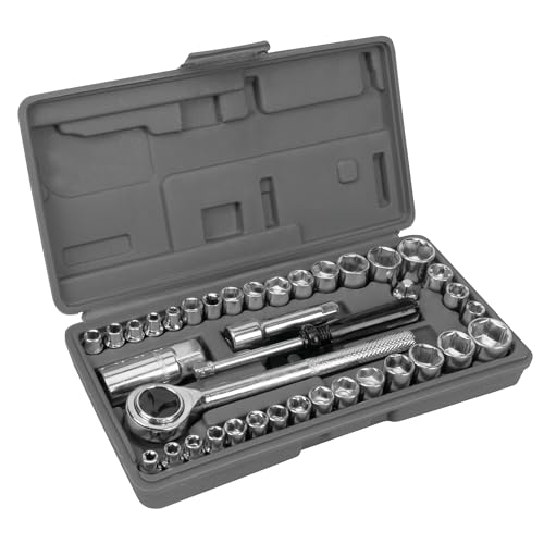Performance Tool W1173 SAE/Metric 40-Piece SAE and Metric Socket Set, 1/4-Inch & 3/8-Inch Drive - Image 1