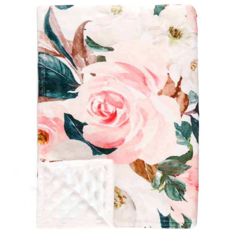 DILIMI Baby Blanket Soft Warm Baby Blanket for Girl and Boy Toddler Baby Newborn Plush Dot Security Blanket for Nursery Stroller Infant Crib Blanket Unisex 4030 in Pink Flower