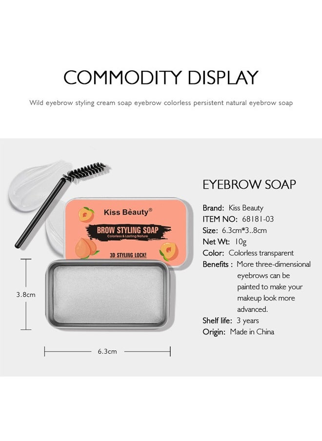 Brow Styling Soap - Colorless & Lasting Nature,3D Styling Lock! Colorless Transparent Refreshing Eyebrow Wax
