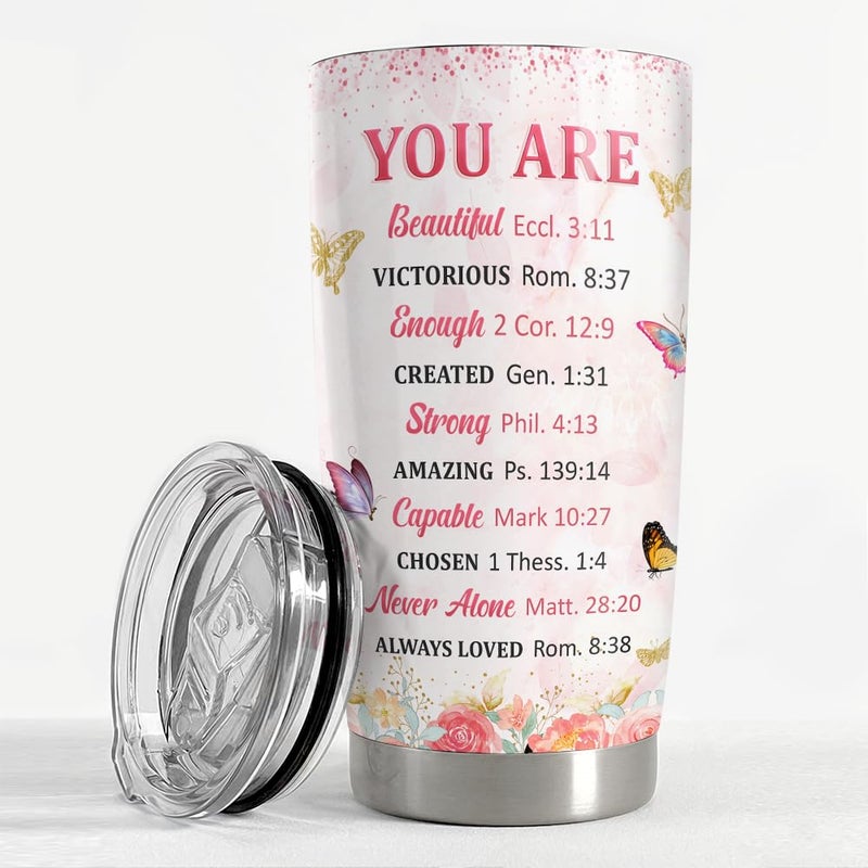 SANDJEST Inspirational Gifts for Women Tumbler 20oz Christian Gift Stainless Steel Insulated Coffee Travel Cup Mug Motivational Gift for Women Birthday Christmas - Image 2