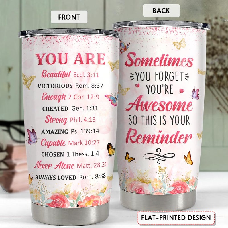 SANDJEST Inspirational Gifts for Women Tumbler 20oz Christian Gift Stainless Steel Insulated Coffee Travel Cup Mug Motivational Gift for Women Birthday Christmas - Image 1
