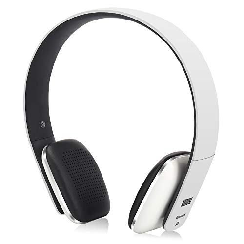 August EP636 Bluetooth Headphones - Wireless On-Ear Headphones with NFC/Headset Microphone - White - Image 1