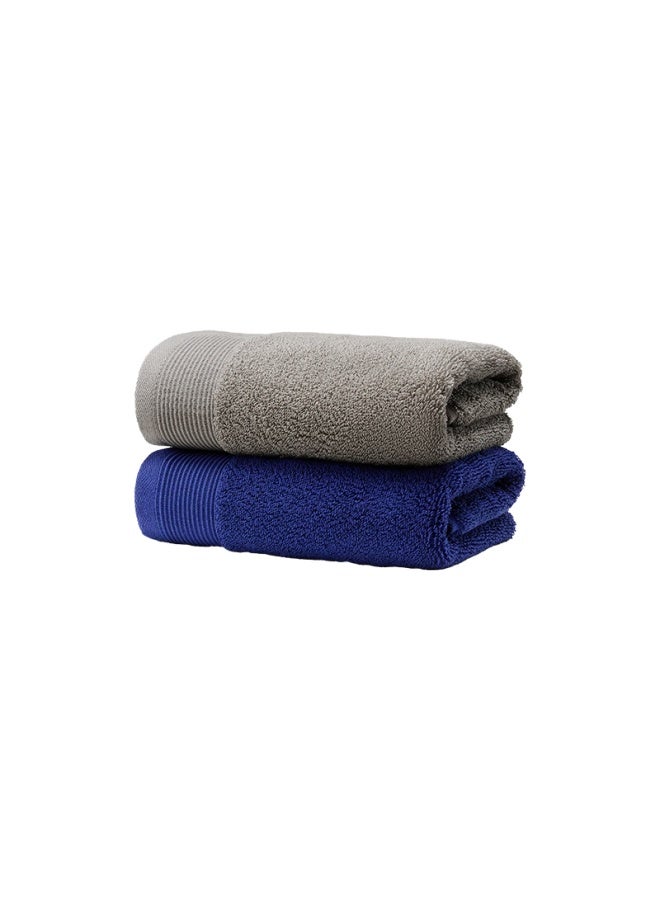 JD.com Jd Jingzao 138G Thickened Mulandi Towel Avati Long-Staple Cotton 7A Antibacterial Pure Cotton Face Towel 2 Pieces Twilight Blue + Sky Grey - Image 4