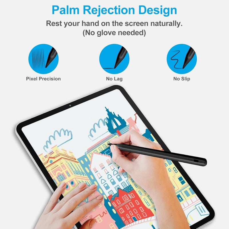 كيرون قلم لأجهزة Apple iPad 2025-2018، قلم ستايلس أسرع شحن مرتين ورفض راحة اليد لأجهزة iPad الجيل الحادي عشر/العاشر/التاسع-السادس، Air M2 M3 11"-13"/5/4/3، Pro M4 11"-13"/12.9"، Mini A17 Pro/6/5 مع وظيفة الإمالة - Image 3