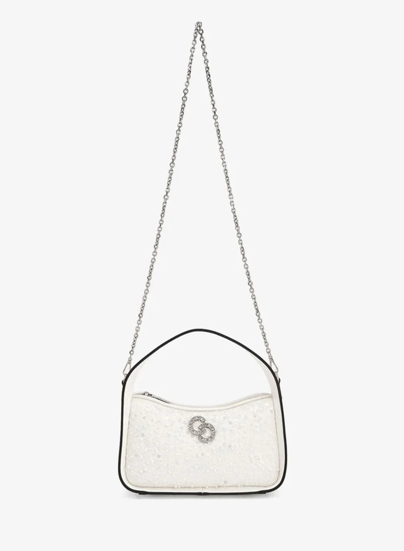 Celeste Sequin Embellished Shoulder Bag With Zip Closure Ramadan Collections