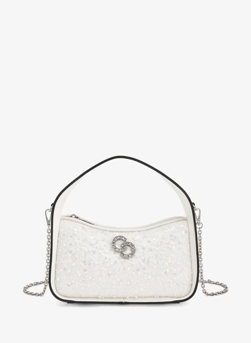 Celeste Sequin Embellished Shoulder Bag With Zip Closure Ramadan Collections