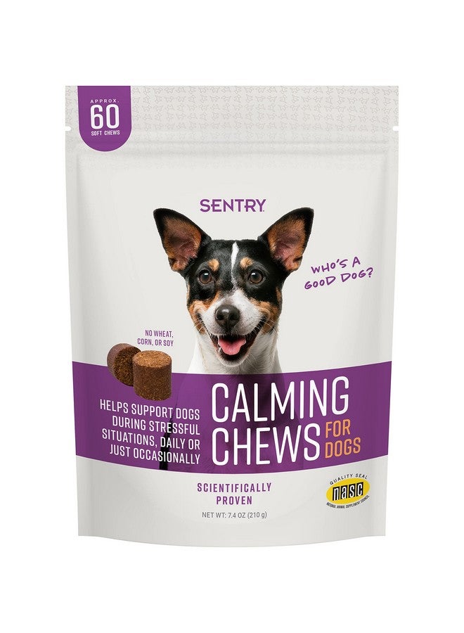 Sentry Calming Chews For Dogs, Calming Aid Helps To Manage Stress & Anxiety, With Pheromones That May Help Curb Destructive Behavior & Separation Anxiety, Calming Health Supplement For Dogs, 60 Count - Image 1