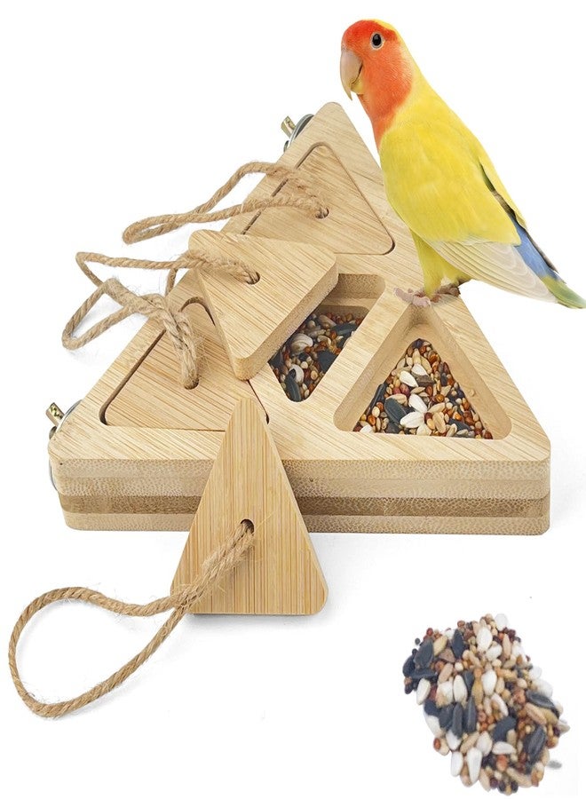 FlidRunest Wooden Bird Foraging Feeder, Interactive Foraging Toys for Parrots, Parrot Chewing Toy, Bird Perches Stand for Parrots, Cockatoo, African Grey, Macaws, Amazon - Image 1