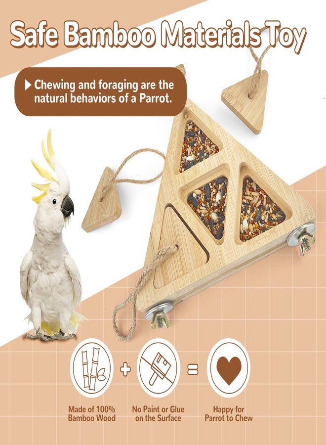 FlidRunest Wooden Bird Foraging Feeder, Interactive Foraging Toys for Parrots, Parrot Chewing Toy, Bird Perches Stand for Parrots, Cockatoo, African Grey, Macaws, Amazon - Image 4