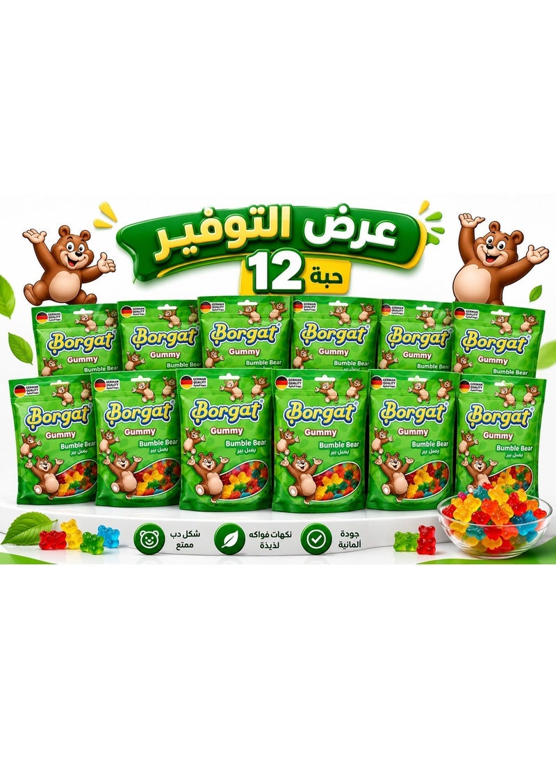 بورجات حلوى بورجات جمي بامبل بير – جيلي طري ومضغ بنكهة الفواكه، عبوة 12 قطعة | شكل دببة ممتع | مناسب للأطفال والكبار - Image 2