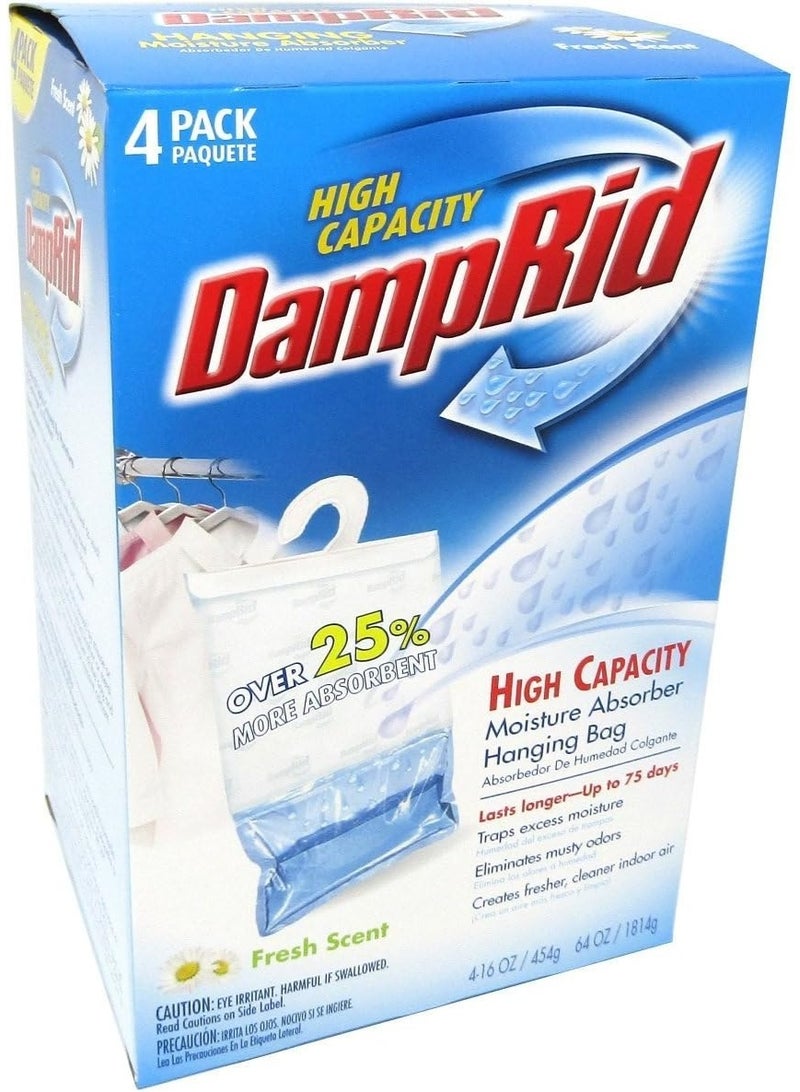 Hanging Moisture Absorber Fresh Scent - Pack of 4 (16oz/454g)