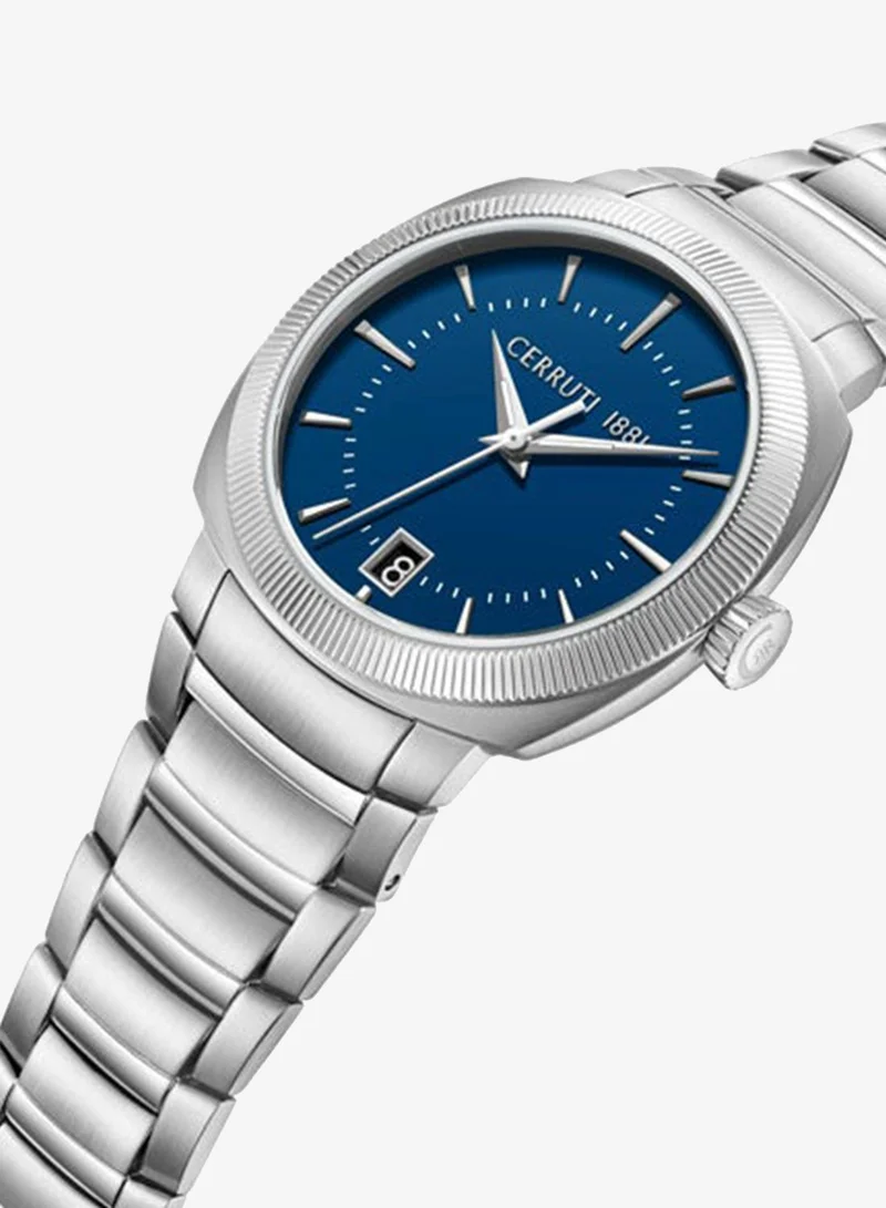 شيروتي 1881 Forli Blue Dial Stainless Steel Bracelet Analog Watch for Men, 39mm