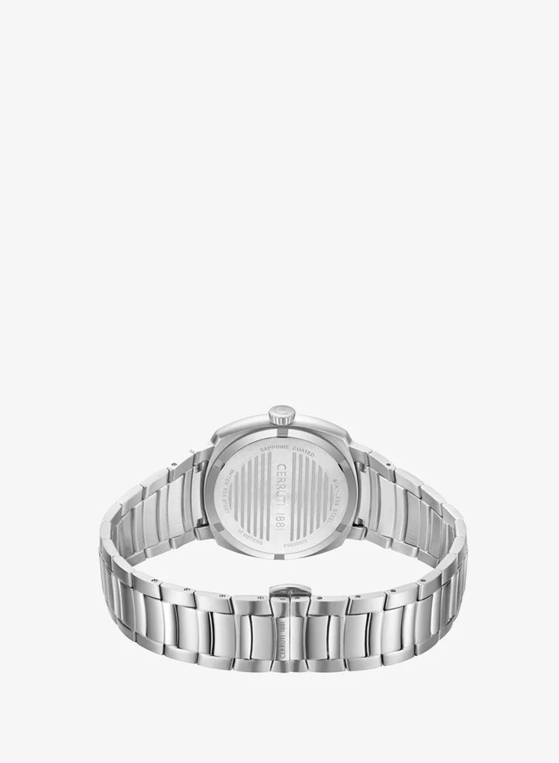 CERRUTI 1881 silver Men's Forli Blue Dial Stainless Steel Bracelet Analog Watch for Men, 39mm for Men | Best Price UAE