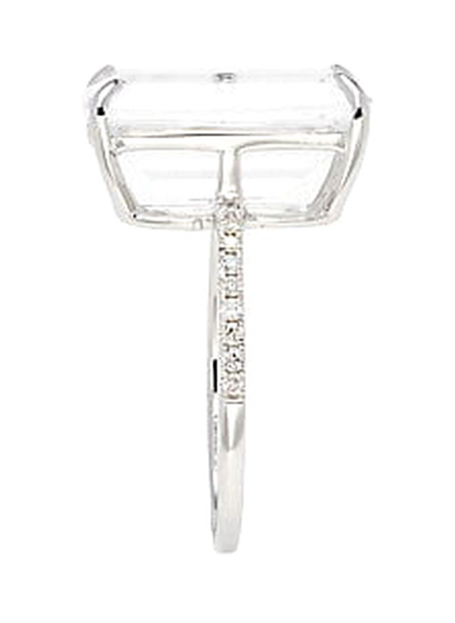 EFFY - 14K White Gold White Topaz and Diamond Ring for Women Size 7 - Image 1