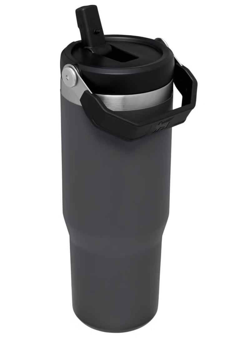 Stanley - STANLEY IceFlow Flip Straw Water Bottle, 0.88L – Vacuum Insulated, Leakproof & BPA-Free – Keeps Water Cold for 12 Hours – Easy-Carry, Dishwasher Safe Stainless Steel Travel Mug (Charcoal) – Perfect for Active Lifestyles & On-the-Go Hydration - Image 1