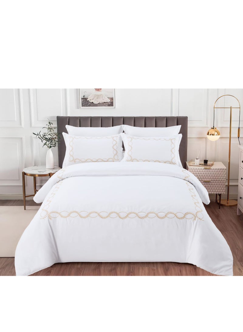 MMM HOME MMM HOME Embroidered 6pcs King size High Cotton Hotel Master Quality Microfiber Bedding Set Comforter/Bedsheet/Pillow covers set  - Image 1