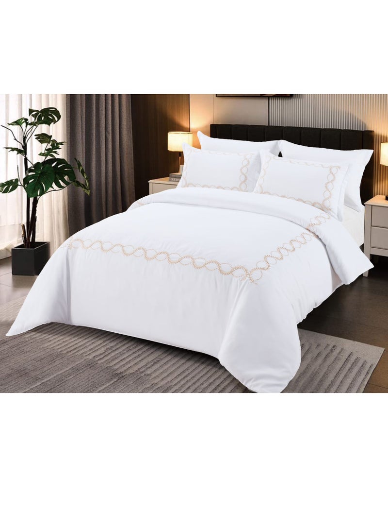 MMM HOME MMM HOME Embroidered 6pcs King size High Cotton Hotel Master Quality Microfiber Bedding Set Comforter/Bedsheet/Pillow covers set  - Image 3