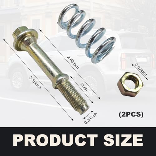 DXNQ 2 PCS Exhaust Bolt and Spring, Automotive Premium Grade Exhaust Spring Screw with Nut, Universal Exhaust Spring Bolt Suitable for Cars Trucks and SUVs, Car Accessories - Image 2