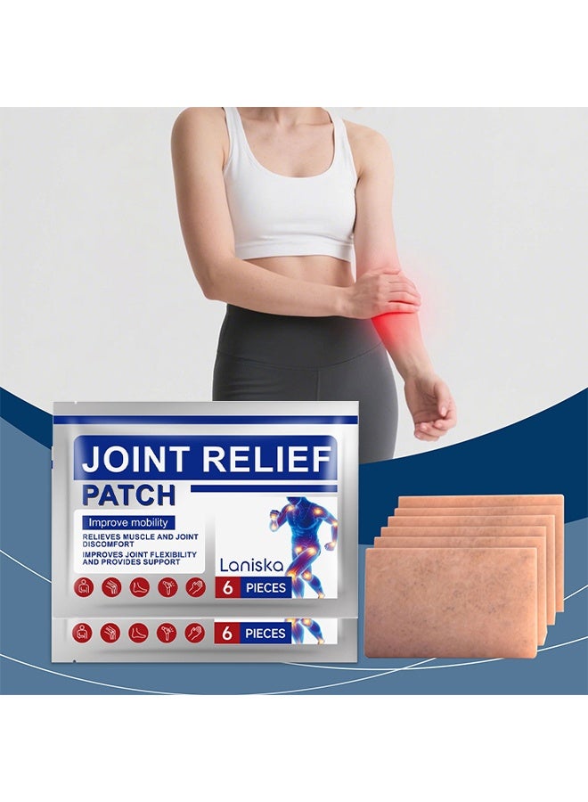 LANISKA Joint Relief Patch, Pain Relief Patch, 12 Patches Knee Pain Relief Plaster, 8H Natural Patch Relieve Muscle Joint Neck Knee Pains, Bone Pain Relief Back Pain Patch, Targeted Pain Relief, Strength Heat Patches - Image 2
