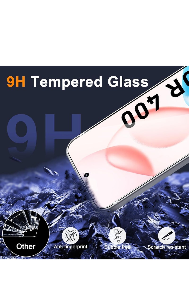 2+2 Pack Screen Protector for Honor 400, with Camera Lens Protector 9H Hardness Tempered Glass Bubble Free Anti-Scratch Anti-Fingerprint - Image 2