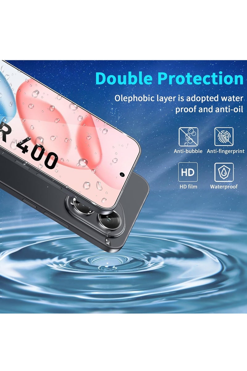 2+2 Pack Screen Protector for Honor 400, with Camera Lens Protector 9H Hardness Tempered Glass Bubble Free Anti-Scratch Anti-Fingerprint - Image 3