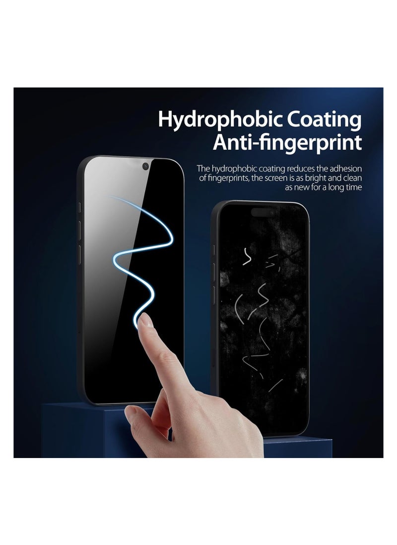 TWEGGON Privacy Screen Protector for iPhone 15 Plus 6.7", Tempered Glass Screen Protector for Apple iPhone 15 Plus 6.7" Black  - Image 3