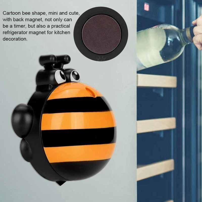 cheekyglo Cartoon Bee Shape Cooking Timer, Mechanical Manual Counter Kitchen Cooking Timer Tool(Orange) - Image 4