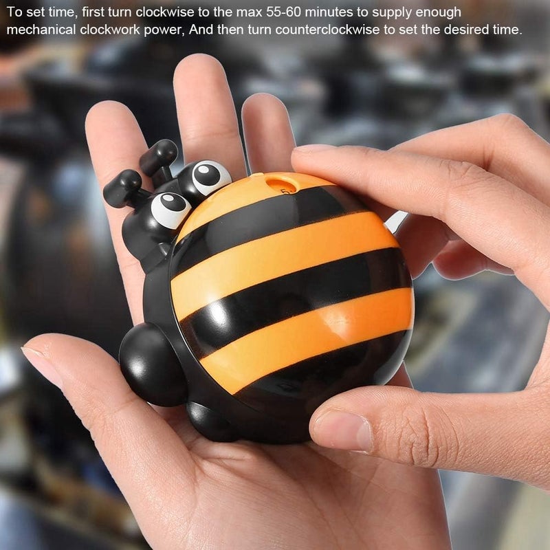 cheekyglo Cartoon Bee Shape Cooking Timer, Mechanical Manual Counter Kitchen Cooking Timer Tool(Orange) - Image 3