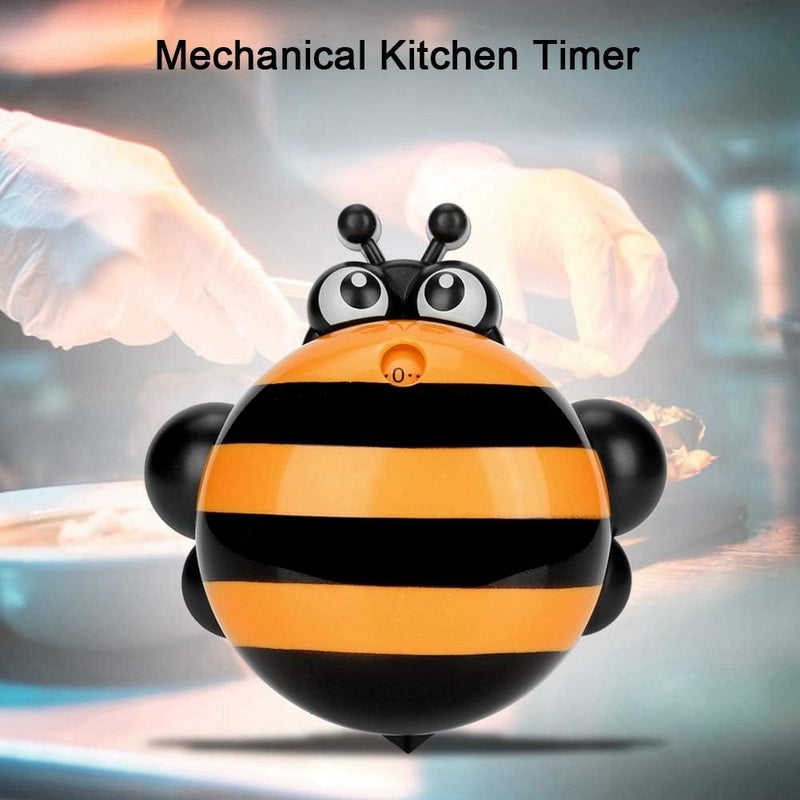 cheekyglo Cartoon Bee Shape Cooking Timer, Mechanical Manual Counter Kitchen Cooking Timer Tool(Orange) - Image 5