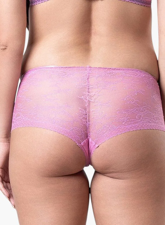 Aadaraya Aadaraya Lace Textured Brief with Elasticated Waistband