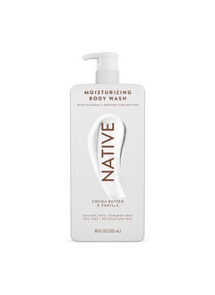 native Native Moisturizing Body Wash Contains Naturally Derived Ingredients  for Women  Men Sulfate Paraben  Dye Free Leaving Skin Soft  Hydrated  Cocoa Butter  Vanilla 18 oz 