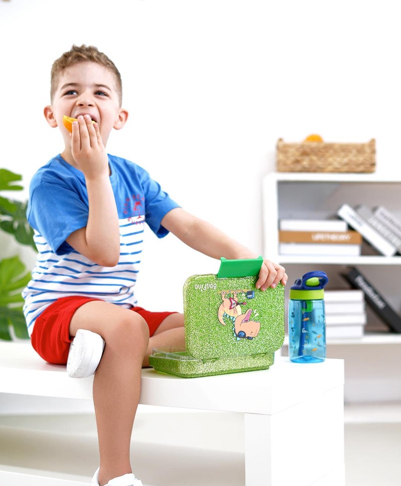 Bonfino Unicorn ABS Bento Lunch Box, BPA Free, Microwave Safe Removable Tray, 6 Adjustable Compartments, Leak Resistant, Lightweight, 3 Years+, 22x15.5x5cm, 1L - Pink - Image 3