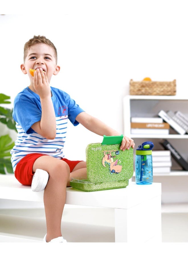 Bonfino Unicorn ABS Bento Lunch Box, BPA Free, Microwave Safe Removable Tray, 6 Adjustable Compartments, Leak Resistant, Lightweight, 3 Years+, 22x15.5x5cm, 1L - Pink - Image 4