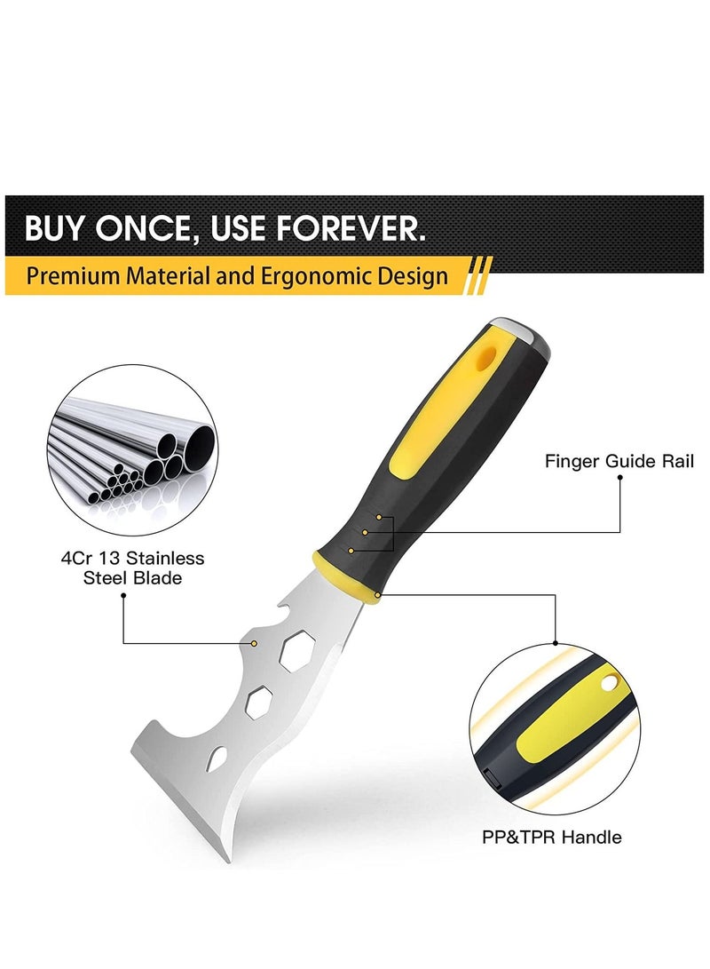 Excefore Scraper Tool Stainless Steel 13-in-1 Painters Tool Professional Multi Paint Stripper Tool Includes Paint Roller Straight Scraper Curved Scraper and More - Image 5