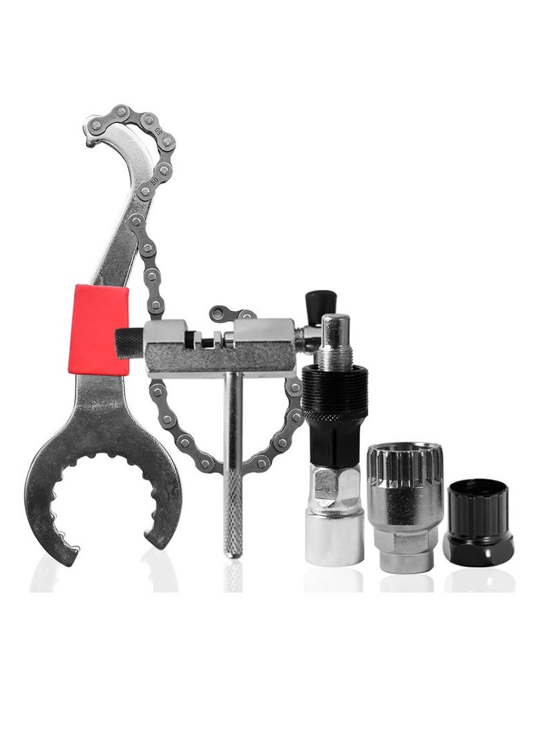 5 Pcs/Set  Bicycle Repair Tool Sets Chain Crank Wheel Extractor MTB Bike Pedal Remover Puller Tool - Image 1