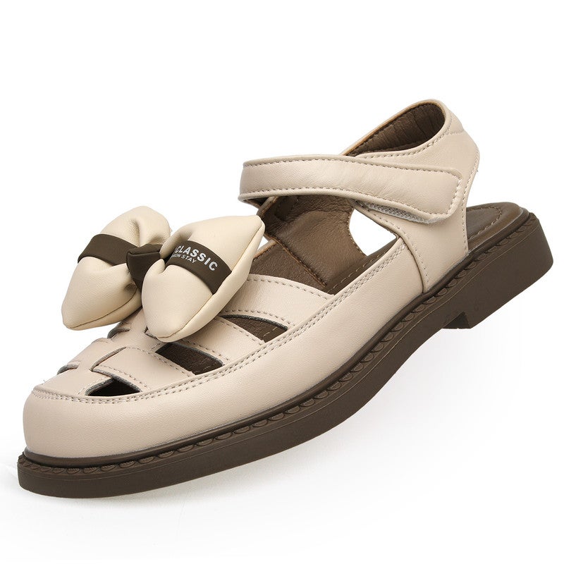 Lucky Kids Girls Bow Tie Flat Sandals Closed Toe Sandals with Adjustable Straps for Little/Big Kids - Image 1