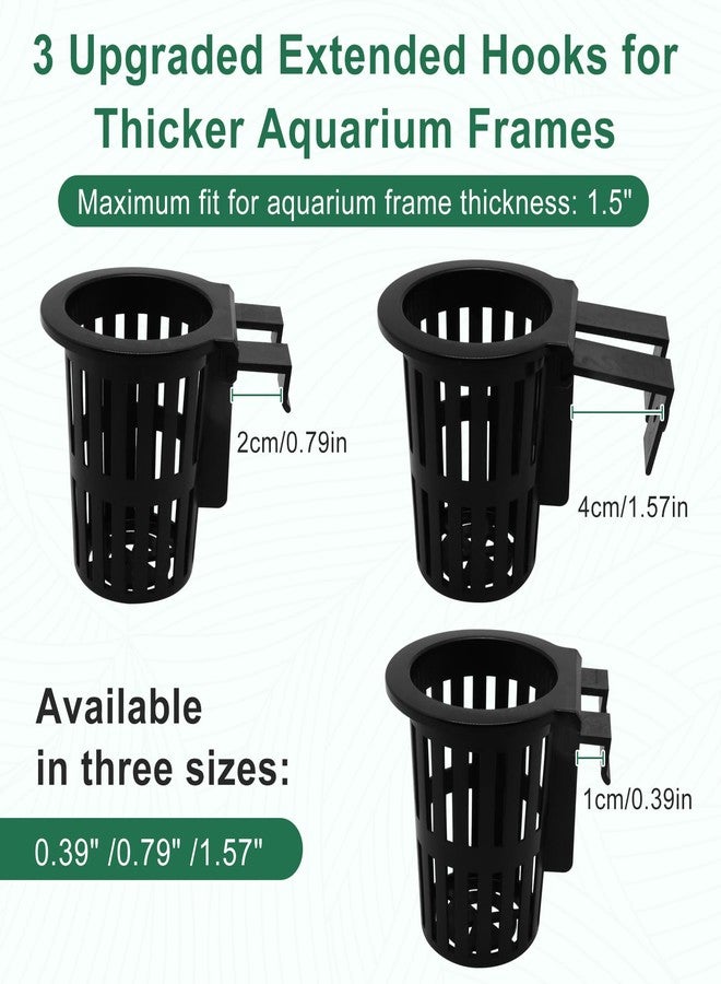 BENLIUDH 2PCS Upgraded Large Aquarium Plant Holder with 1.57" Extension Hooks and Suction Cups, Aquatic Plant Holder for Fish Tank Aquaponic Plants Cultivation and Aquascape Accessories, Black - Image 5