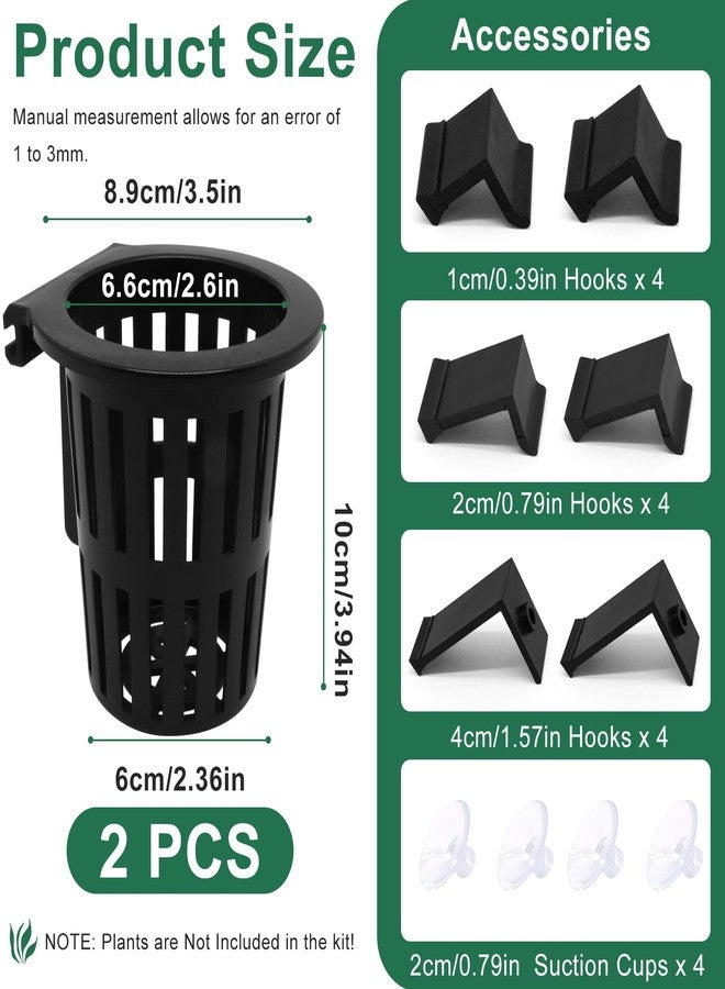 BENLIUDH 2PCS Upgraded Large Aquarium Plant Holder with 1.57" Extension Hooks and Suction Cups, Aquatic Plant Holder for Fish Tank Aquaponic Plants Cultivation and Aquascape Accessories, Black - Image 2
